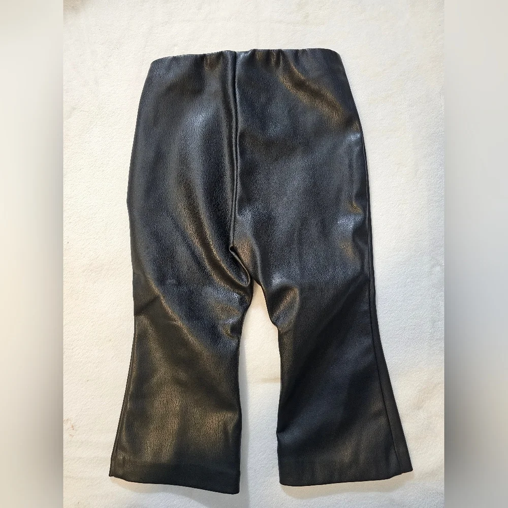 Zara Black Faux Leather Trousers - Picture 3 of 5